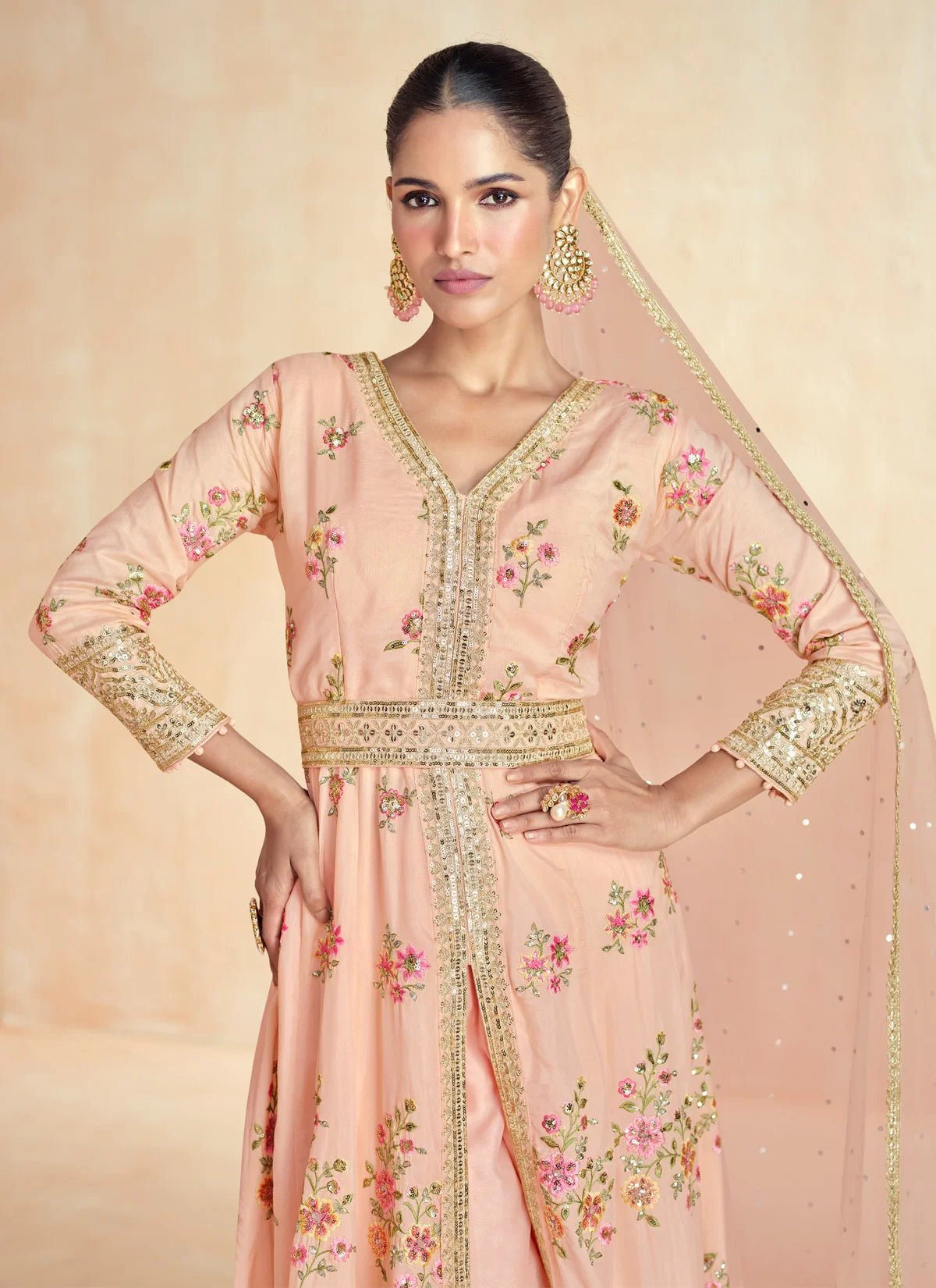 Gorgeous Peach ASHZ - Indian Dress House 786