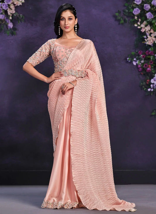 Gorgeous Peach SF MMR Saree - Indian Dress House 786