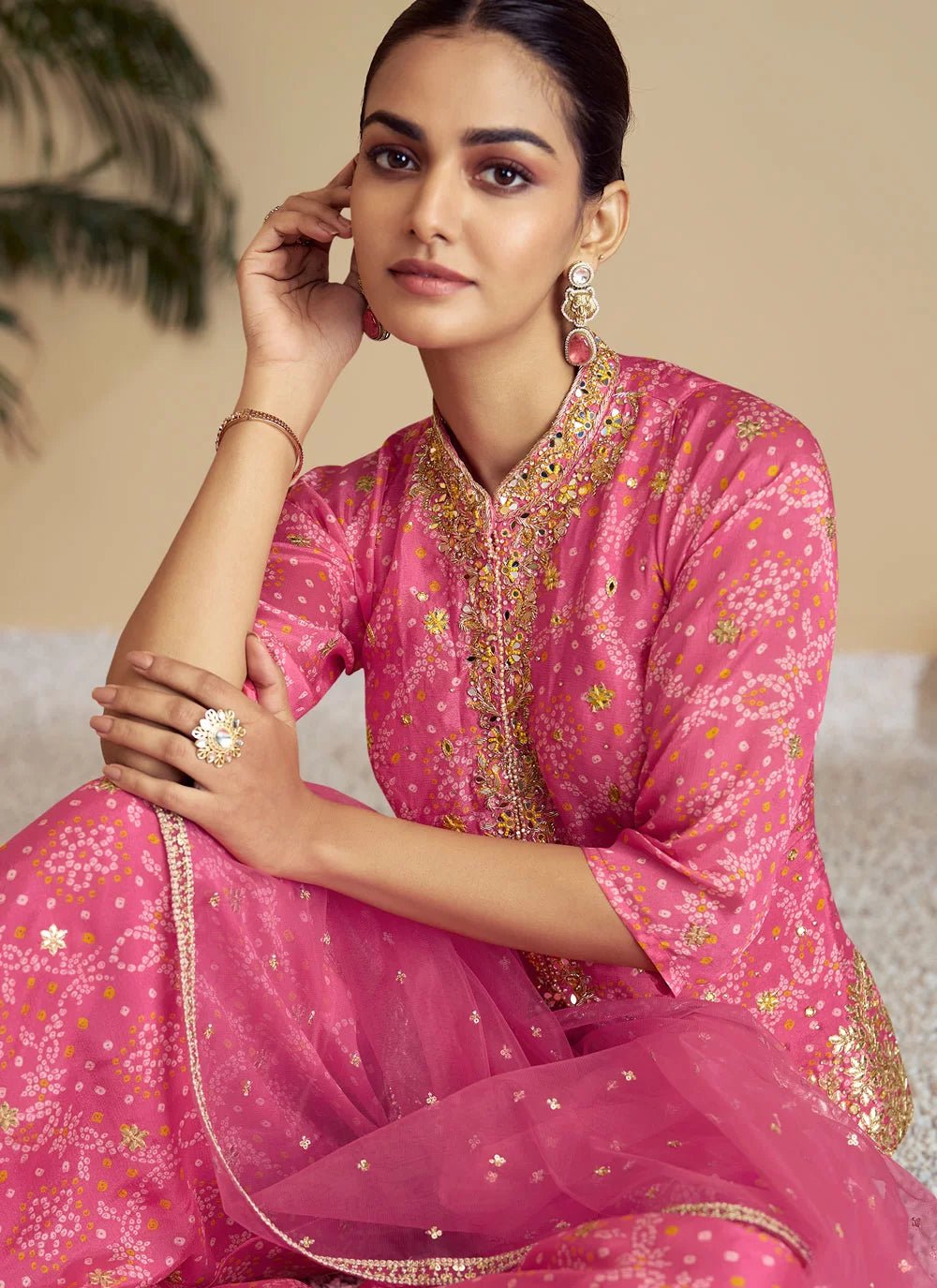 Gorgeous Pink & Gold GKFS - Indian Dress House 786