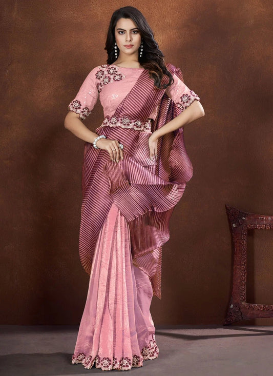 Gorgeous Pink MMS 24012 -B SAREE - Indian Dress House 786