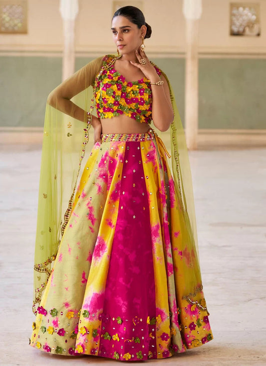 Gorgeous Pink & Yellow Floral SYQL - Indian Dress House 786