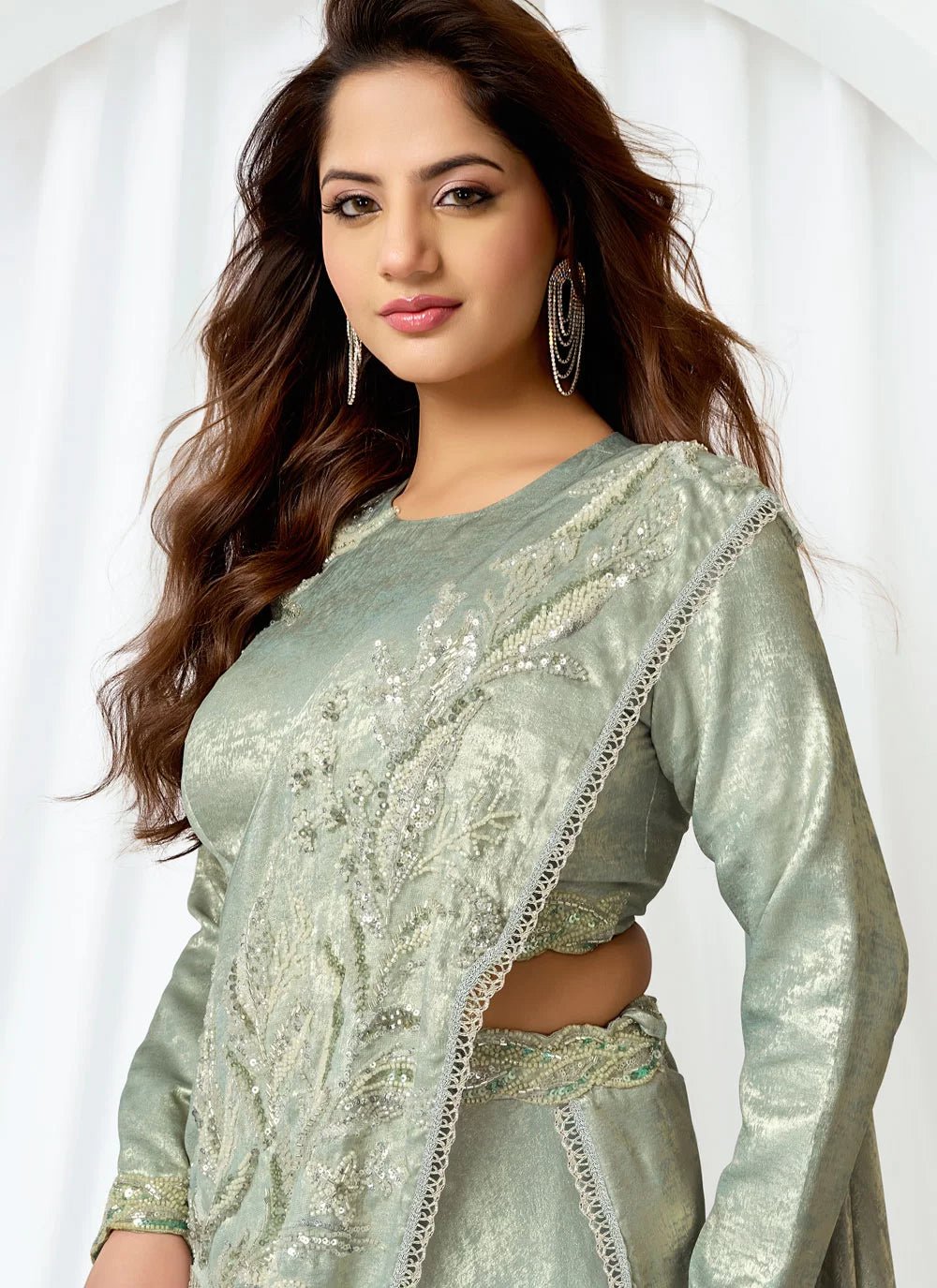 Gorgeous Pista Pastel Green MNVL - Indian Dress House 786