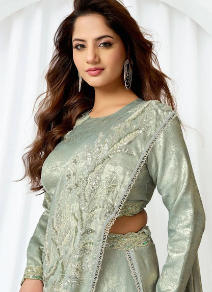 Gorgeous Pista Pastel Green MNVL - Indian Dress House 786