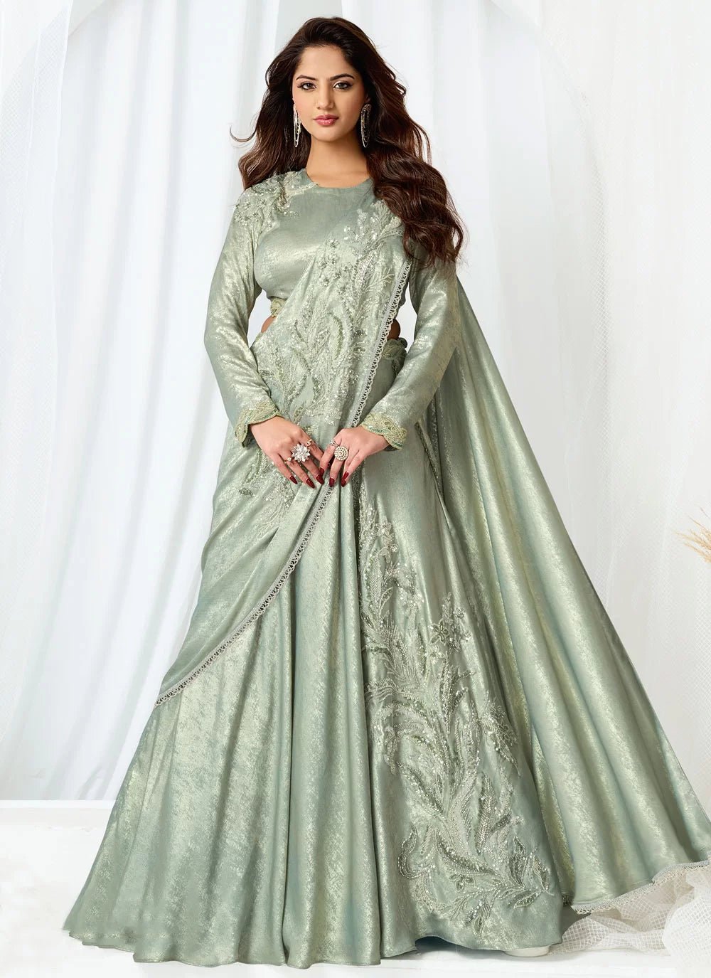 Gorgeous Pista Pastel Green MNVL - Indian Dress House 786