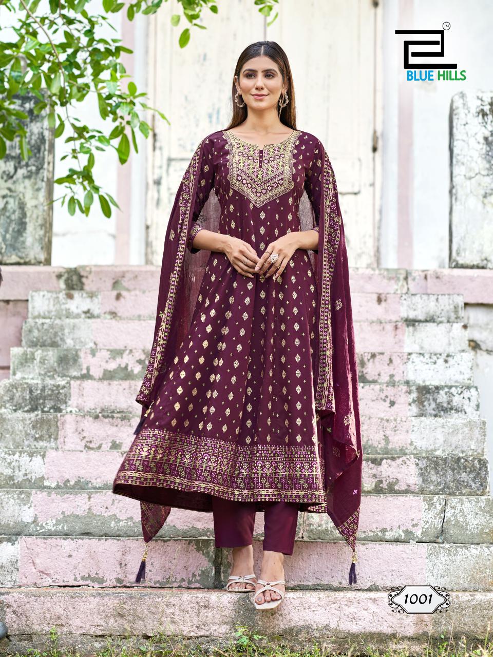 Gorgeous Purple BHSM 1001 FVD - Indian Dress House 786