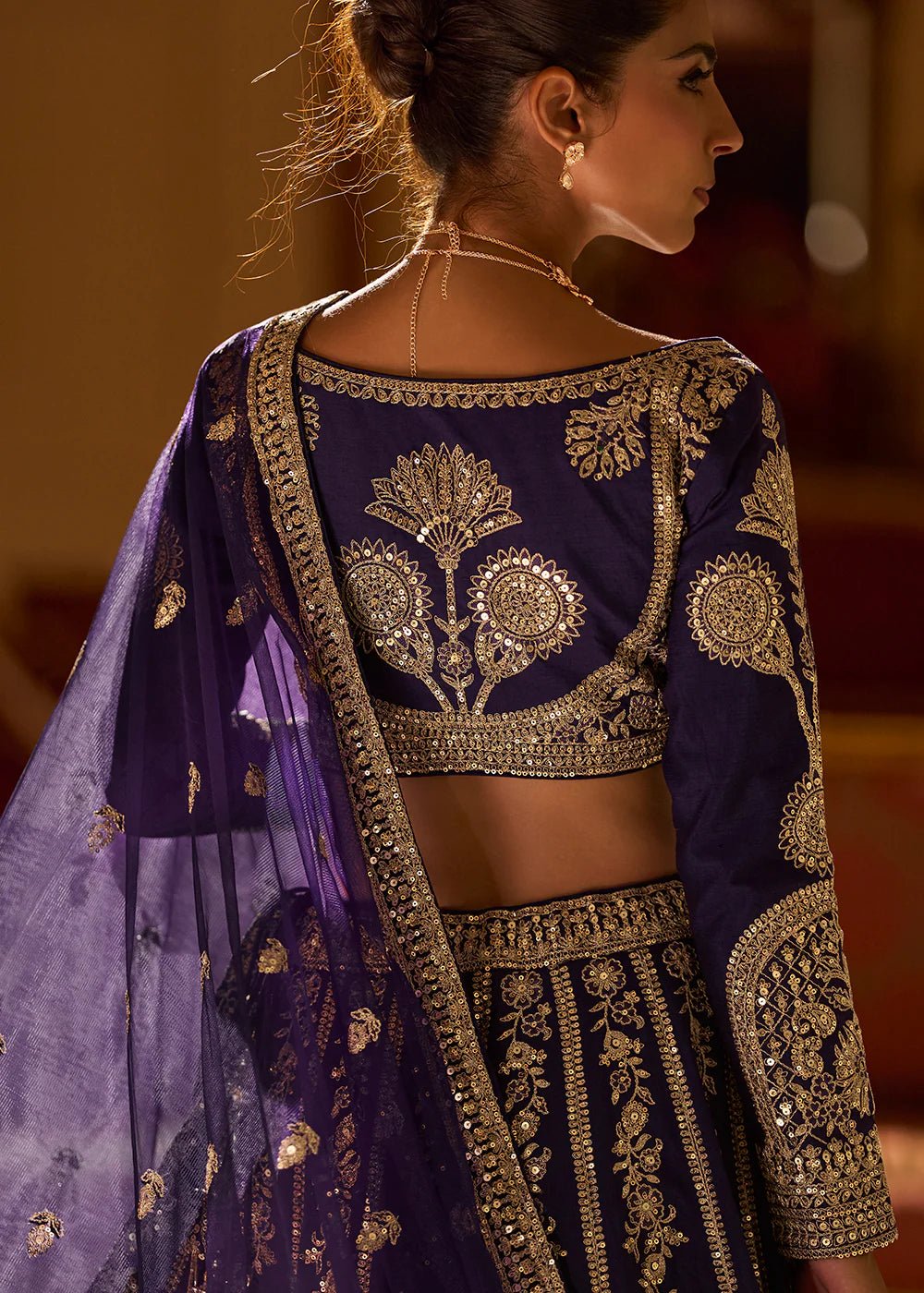 Gorgeous Purple & Gold SYPL - Indian Dress House 786