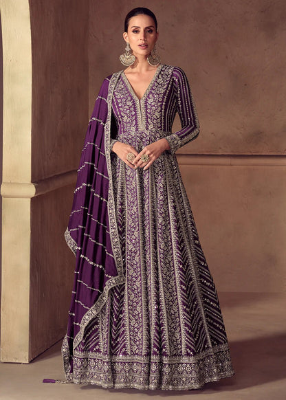 Gorgeous Purple GRY - Indian Dress House 786