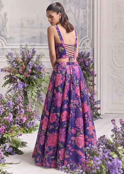Gorgeous Purple Pink Floral AFGL - Indian Dress House 786