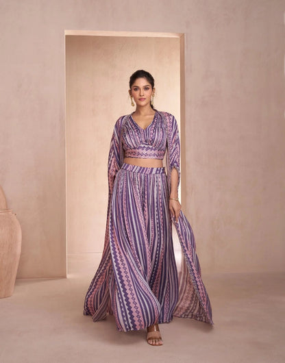 Gorgeous Purple Striped SSY - Indian Dress House 786