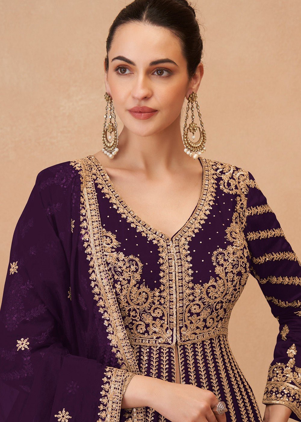 Gorgeous Purple SYNJ - Indian Dress House 786