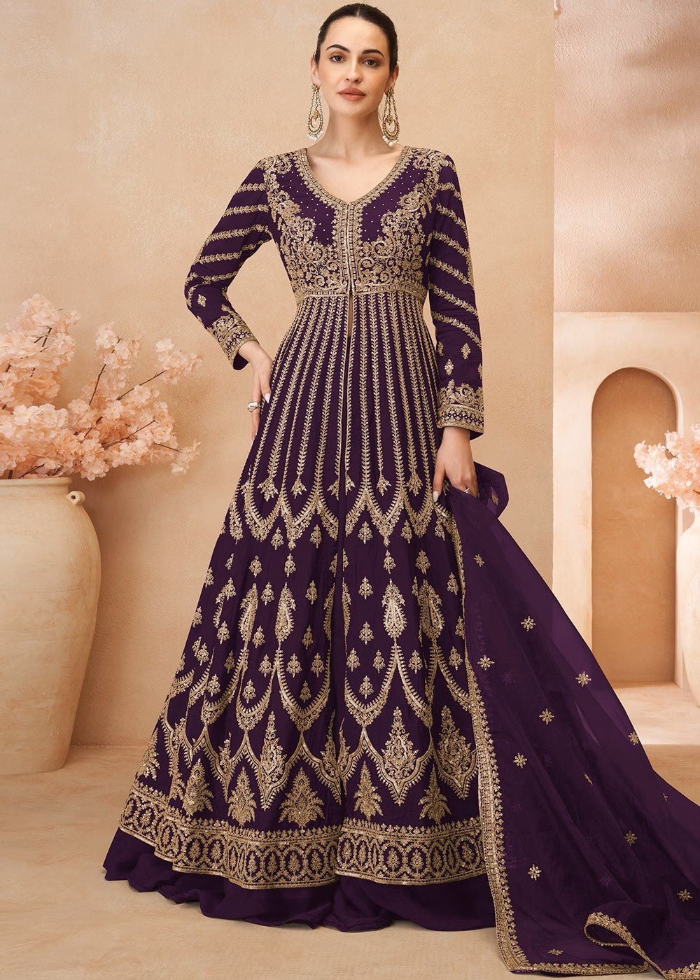 Gorgeous Purple SYNJ - Indian Dress House 786