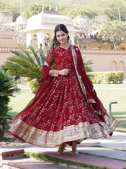 Gorgeous Red Floral VMB - Indian Dress House 786