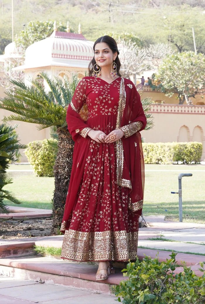 Gorgeous Red Floral VMB - Indian Dress House 786