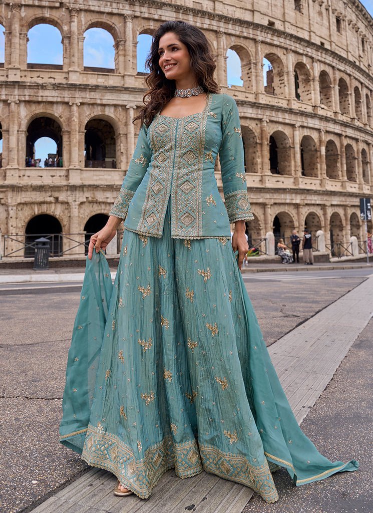 Gorgeous Soft Blue SYSHM - Indian Dress House 786