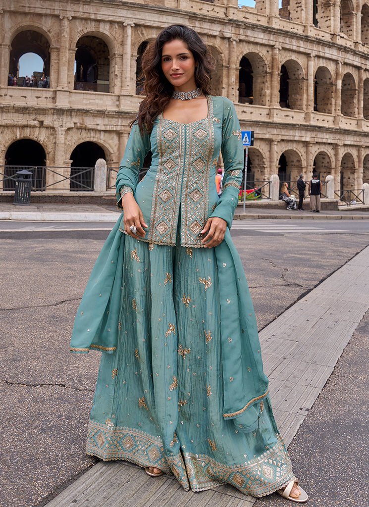 Gorgeous Soft Blue SYSHM - Indian Dress House 786