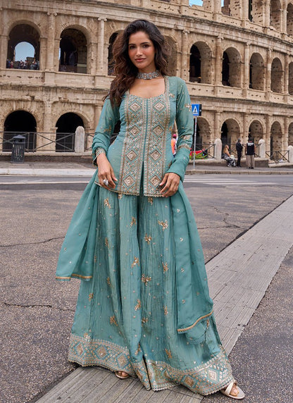 Gorgeous Soft Blue SYSHM - Indian Dress House 786