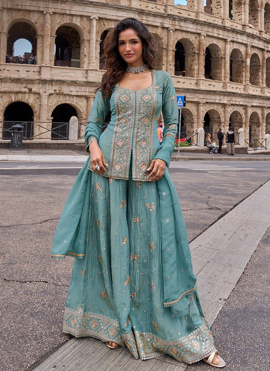 Gorgeous Soft Blue SYSHM - Indian Dress House 786