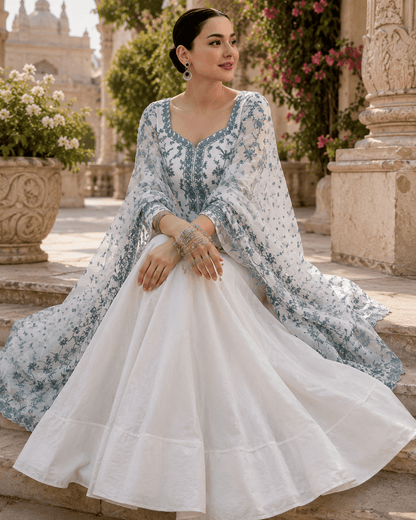 Gorgeous Solid Black and White Skirts - Indian Dress House 786