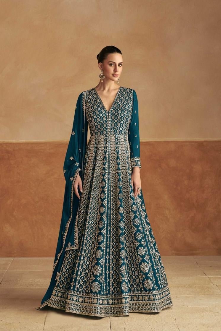 Gorgeous Teal Blue GKN - Indian Dress House 786