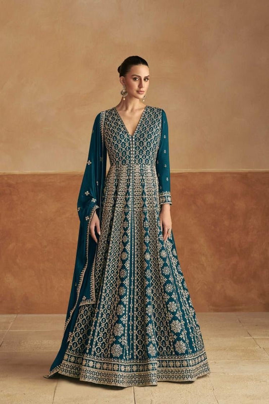 Gorgeous Teal Blue GKN - Indian Dress House 786