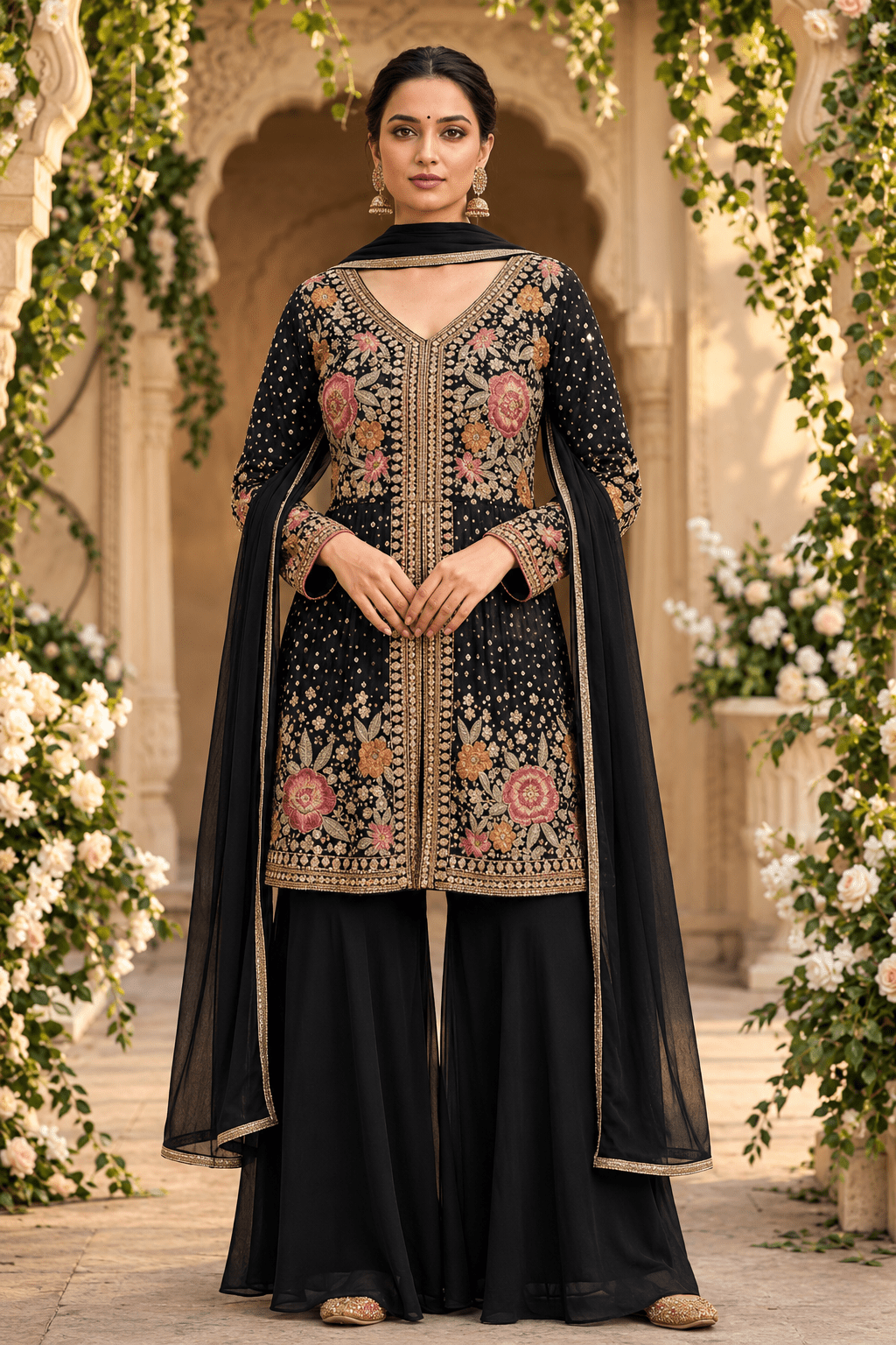 Gorgeous Top & Plazzo Floral SHIV - Indian Dress House 786