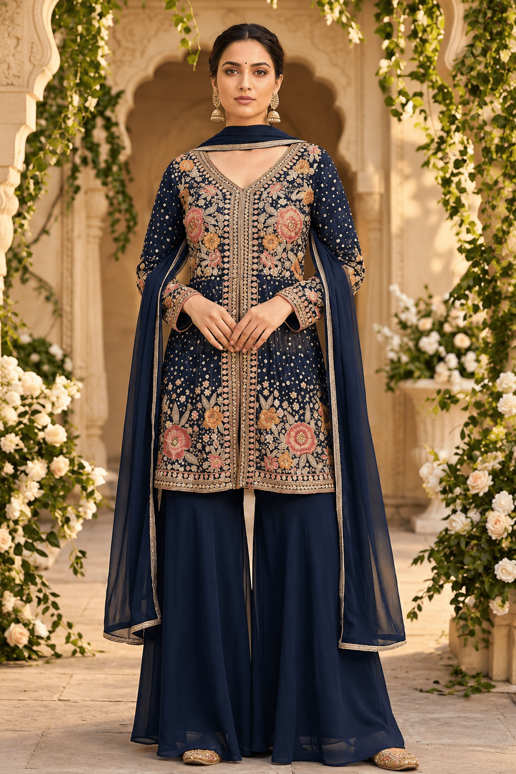 Gorgeous Top & Plazzo Floral SHIV - Indian Dress House 786