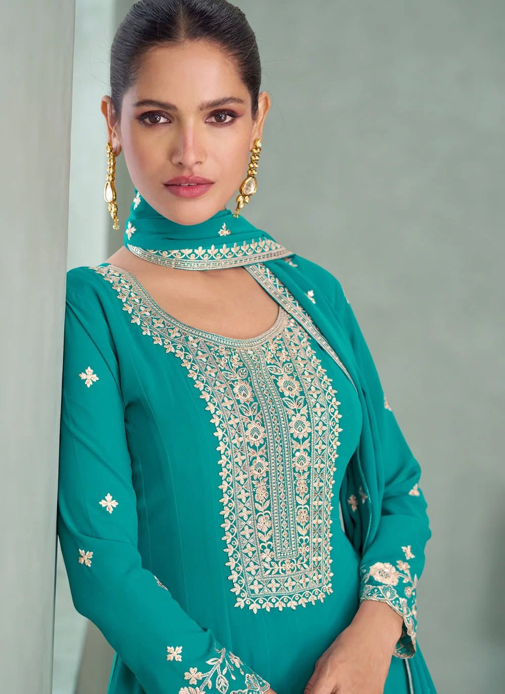 Gorgeous Turquoise ASPV - Indian Dress House 786