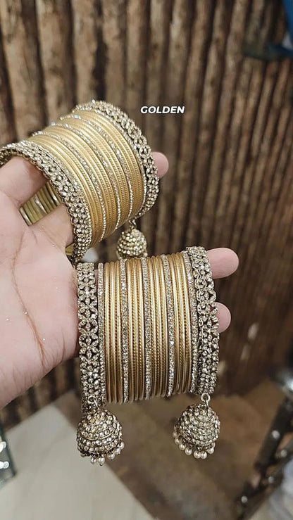 Gorgeous Unique Gold C Bangles JWY - Indian Dress House 786