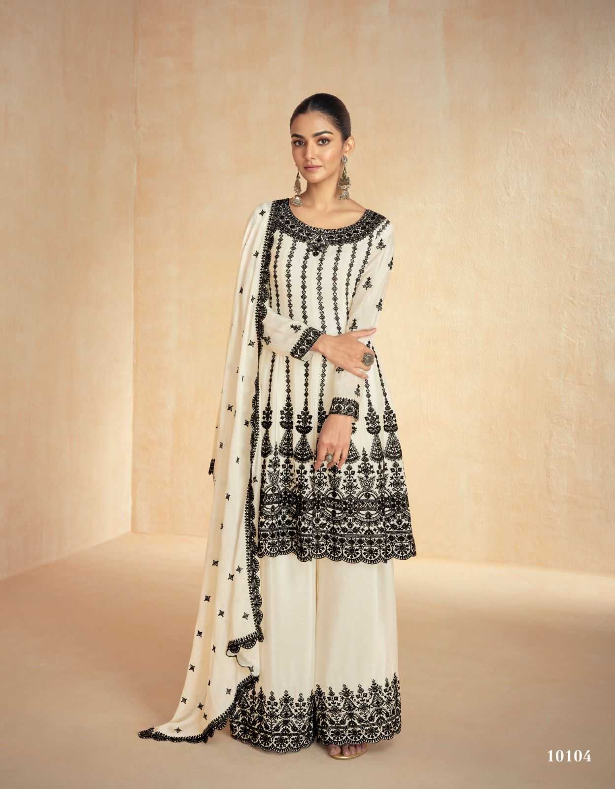 Gorgeous White & Black ASVT - Indian Dress House 786