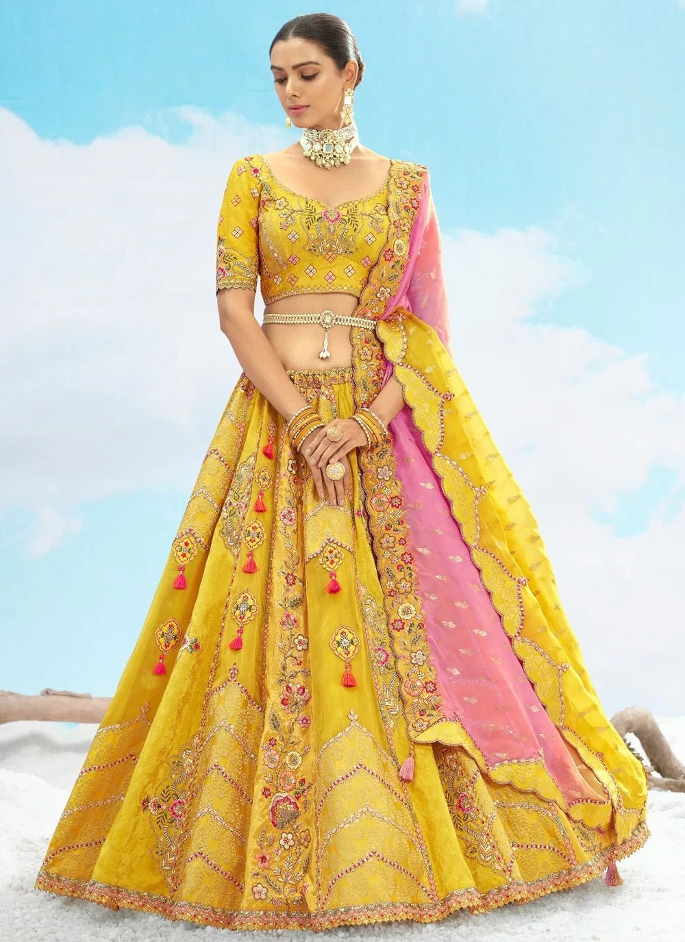 Gorgeous Yellow ANL - Indian Dress House 786