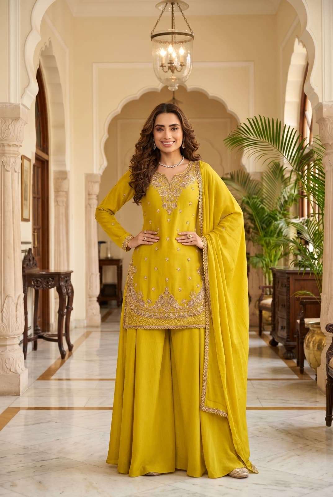 Gorgeous Yellow AURSH - Indian Dress House 786
