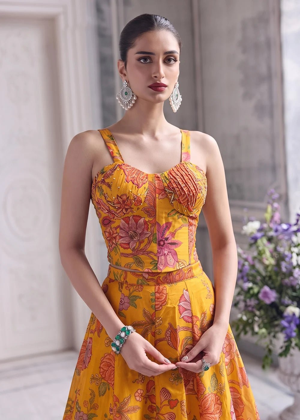 Gorgeous Yellow Floral AFGL - Indian Dress House 786