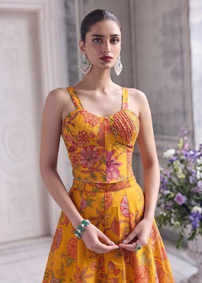 Gorgeous Yellow Floral AFGL - Indian Dress House 786