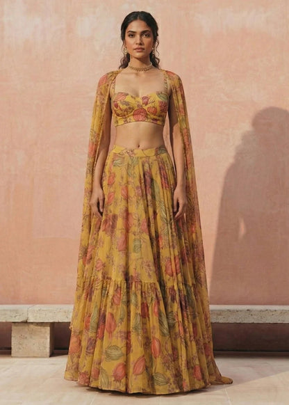 Gorgeous Yellow Floral AFL - Indian Dress House 786