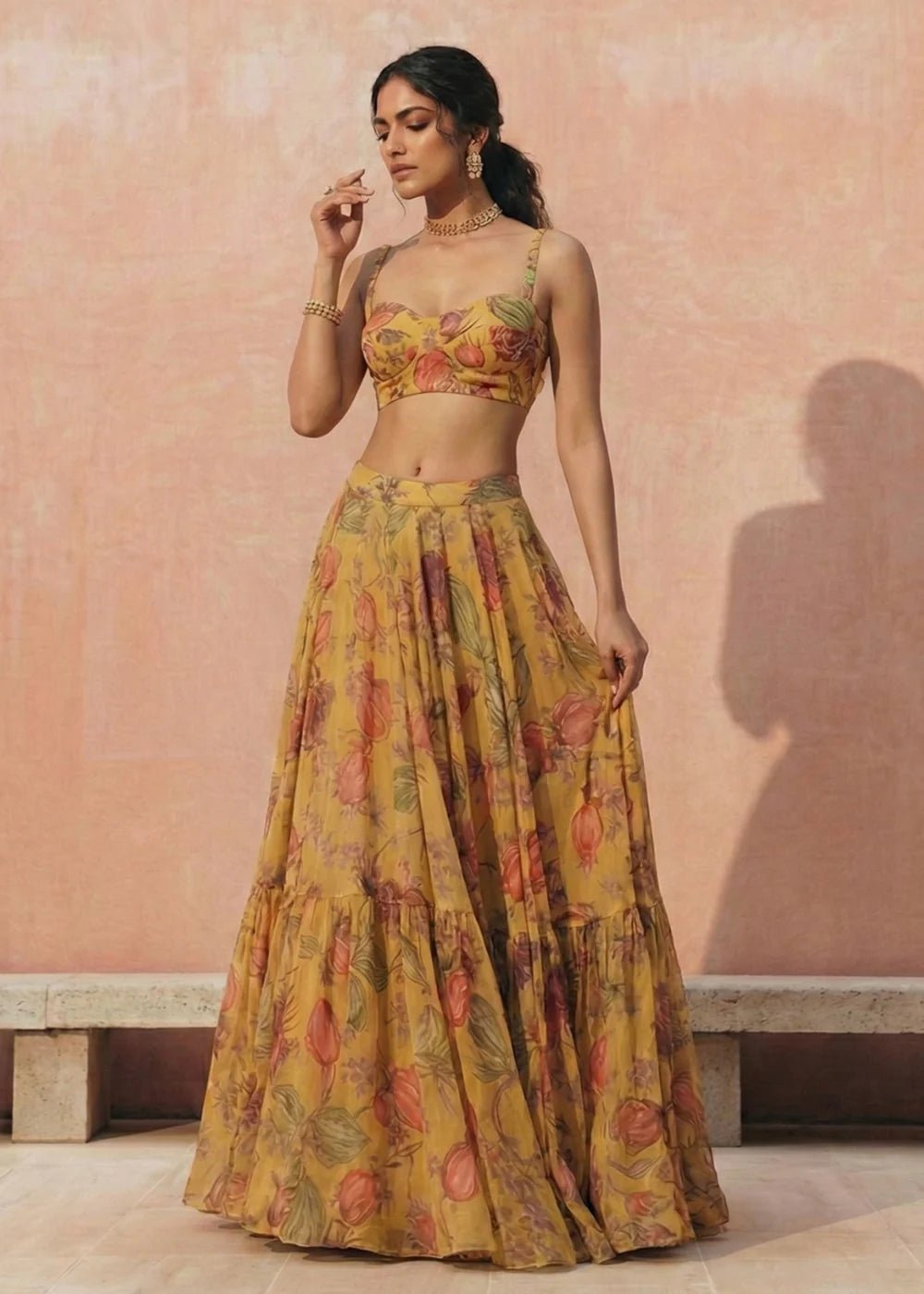 Gorgeous Yellow Floral AFL - Indian Dress House 786