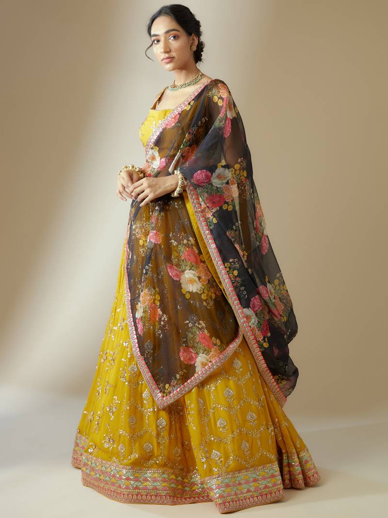 Gorgeous Yellow Floral ZLC - Indian Dress House 786