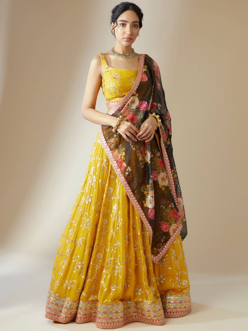 Gorgeous Yellow Floral ZLC - Indian Dress House 786