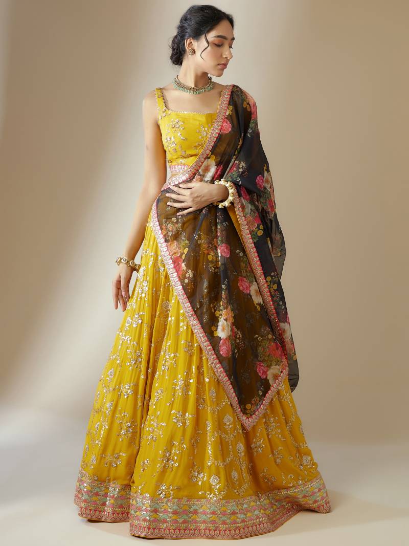 Gorgeous Yellow Floral ZLC - Indian Dress House 786