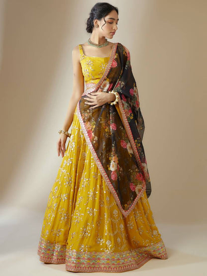 Gorgeous Yellow Floral ZLC - Indian Dress House 786