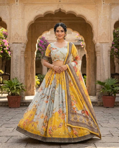 Gorgeous Yellow Floral ZNL - Indian Dress House 786