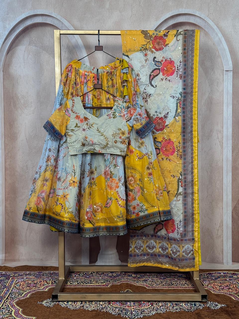 Gorgeous Yellow Floral ZNL - Indian Dress House 786