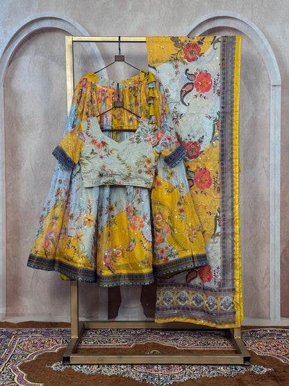 Gorgeous Yellow Floral ZNL - Indian Dress House 786