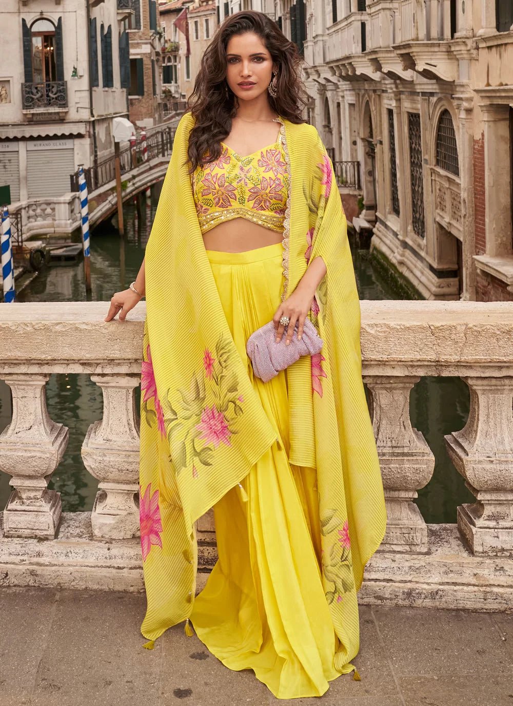 Gorgeous Yellow Gloral SYMP - Indian Dress House 786