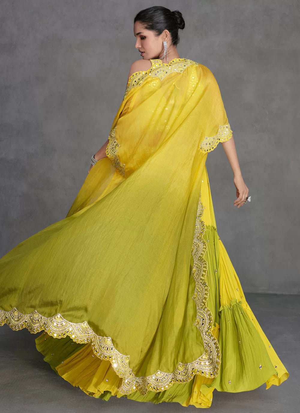 Gorgeous Yellow & Green Multi Color SYJU - Indian Dress House 786