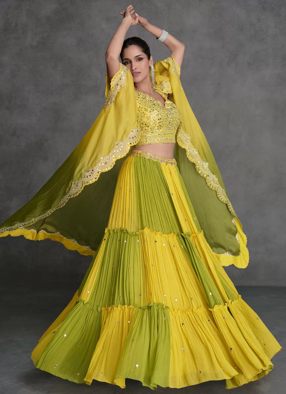 Gorgeous Yellow & Green Multi Color SYJU - Indian Dress House 786