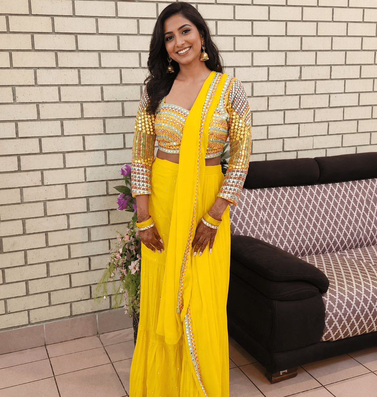 Gorgeous Yellow Indo Western Plazzo Sharara - Indian Dress House 786