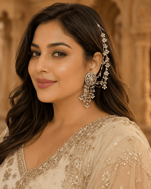 Gorgeouse Light Gold Silver Pearled JWY - Indian Dress House 786