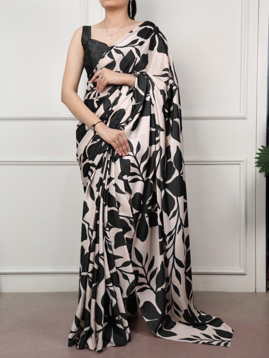 Gorgepus Black & Cream YNF Saree - Indian Dress House 786