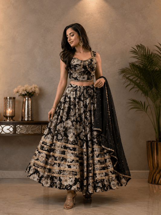 Gorgoeus Floral ML Lengha - Indian Dress House 786