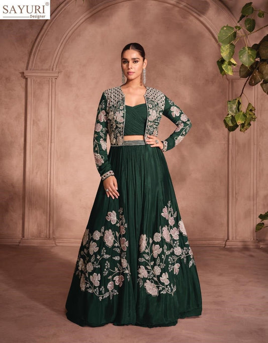 Green Floral SYMJ - Indian Dress House 786